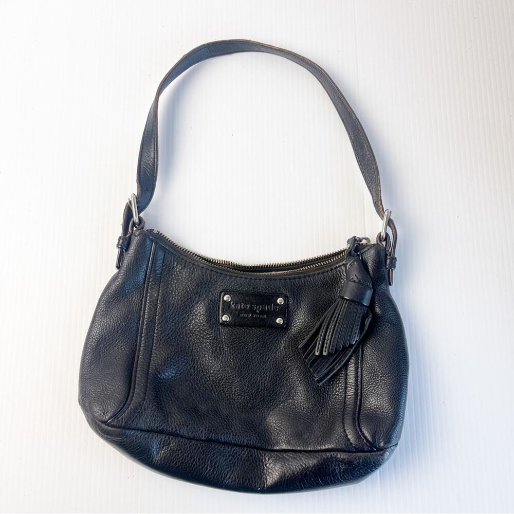 Kate Spade | Black Leather Mini Bag Over The Shoulder Y2K